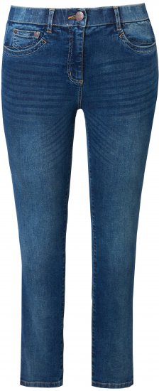 Ulla Popken Decorative Stitched Slim Leg Stretch Fit Jeans Blue Denim - Kavbojke & Hlače v Velikih Številkah – Plus Size - 
