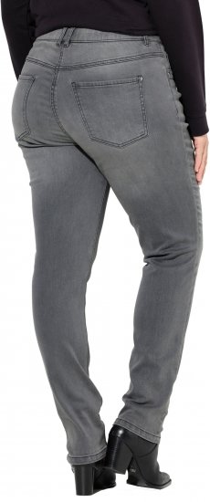 Ulla Popken Rivet Studded Stretch Fit Jeans Grey Denim - Kavbojke & Hlače v Velikih Številkah – Plus Size - 