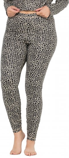 Ulla Popken Leopard Print Ski Leggings Black - Kavbojke & Hlače v Velikih Številkah – Plus Size - 
