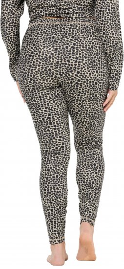 Ulla Popken Leopard Print Ski Leggings Black - Kavbojke & Hlače v Velikih Številkah – Plus Size - 
