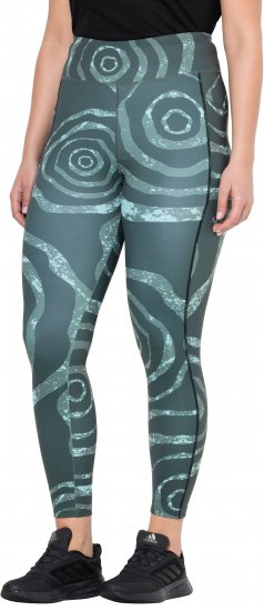 Ulla Popken Quick Drying Ripple Print Sport Leggings Black - Kavbojke & Hlače v Velikih Številkah – Plus Size - 
