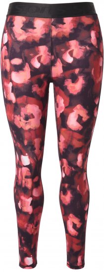 Ulla Popken Abstract Flower Print Performance Leggings Red - Kavbojke & Hlače v Velikih Številkah – Plus Size - 