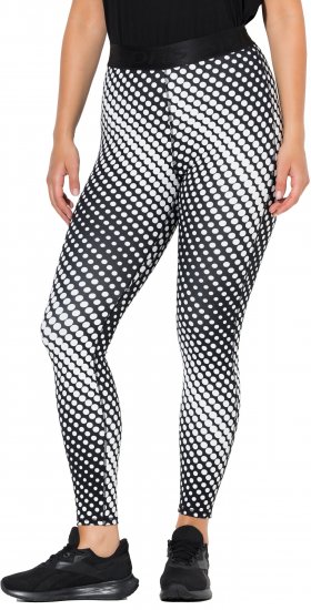 Ulla Popken Polka Dot Performance Leggings Black - Kavbojke & Hlače v Velikih Številkah – Plus Size - 
