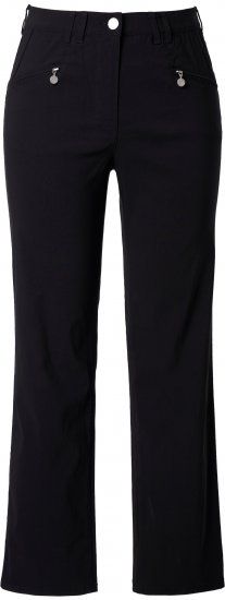 Ulla Popken Bengaline Elastic Waist Pants Black - Kavbojke & Hlače v Velikih Številkah – Plus Size - 