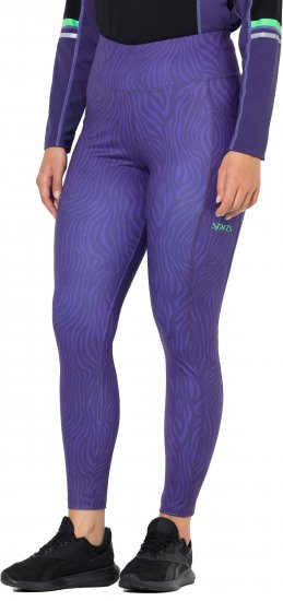 Ulla Popken Neon Zebra Print Performance Leggings Purple - Kavbojke & Hlače v Velikih Številkah – Plus Size - 