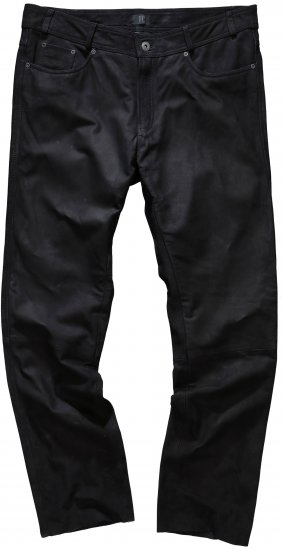 JP1880 Leather Pants Regular Fit Buffalo Nubuck Black - Kavbojke & hlače - Moške Kavbojke in Hlače za Močnejše Postave