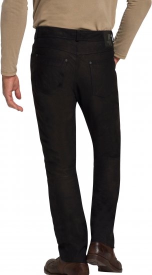 JP1880 Leather Pants Regular Fit Buffalo Nubuck Black - Kavbojke & hlače - Moške Kavbojke in Hlače za Močnejše Postave