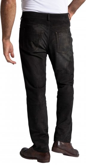 JP1880 Leather Pants Regular Fit Buffalo Nubuck Dark Brown - Kavbojke & hlače - Moške Kavbojke in Hlače za Močnejše Postave