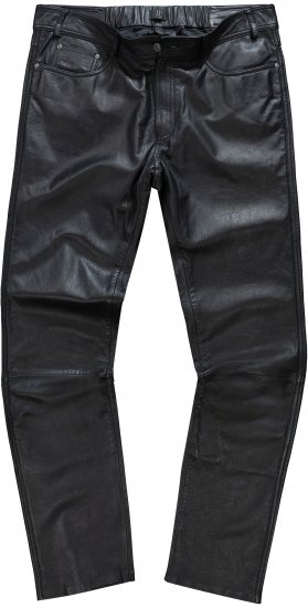 JP1880 Leather Pants Regular Fit Finest Lamb Nappa Black - Kavbojke & hlače - Moške Kavbojke in Hlače za Močnejše Postave