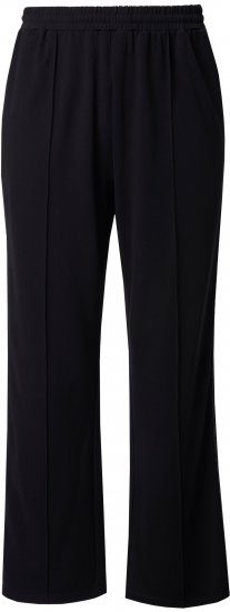 Ulla Popken Rose Wide Leg Stretch Waist Trousers Black - Kavbojke & Hlače v Velikih Številkah – Plus Size - 