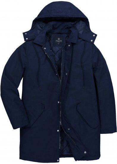 Boston Park 844403 Parka with Hood Navy - Jakne - Moške bunde za Močnejše Postave