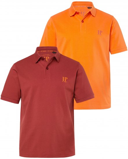 JP1880 Polo Shirts 2-pack Piqué Red Orange - Polo majice - Moške Polo Majice za Močnejše Postave