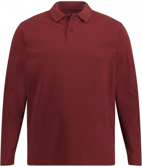 JP1880 Polo Shirt Long Sleeve Piqué Red - Polo majice - Moške Polo Majice za Močnejše Postave