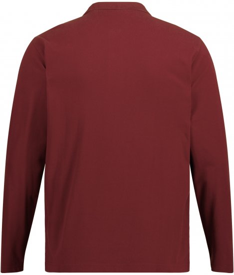 JP1880 Polo Shirt Long Sleeve Piqué Red - Polo majice - Moške Polo Majice za Močnejše Postave