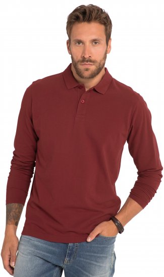 JP1880 Polo Shirt Long Sleeve Piqué Red - Polo majice - Moške Polo Majice za Močnejše Postave