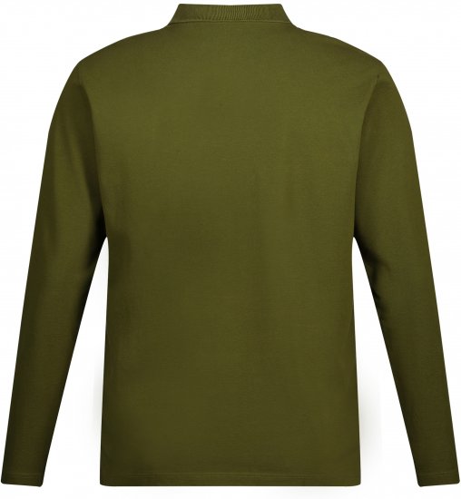 JP1880 Polo Shirt Basic Long Sleeve Pique Moss Green - Polo majice - Moške Polo Majice za Močnejše Postave
