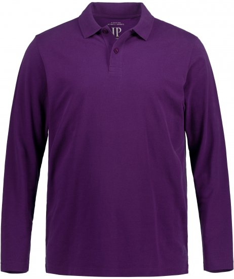 JP1880 Polo Shirt Long Sleeve Pique Purple - Polo majice - Moške Polo Majice za Močnejše Postave