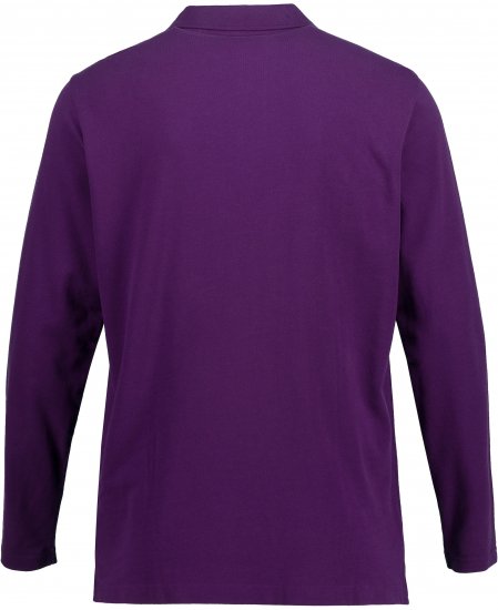 JP1880 Polo Shirt Long Sleeve Pique Purple - Polo majice - Moške Polo Majice za Močnejše Postave