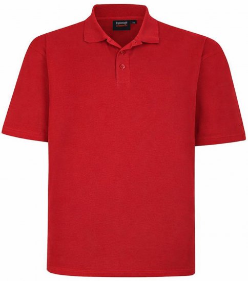 Espionage P074 Plain Pique Polo Red - Polo majice - Moške Polo Majice za Močnejše Postave