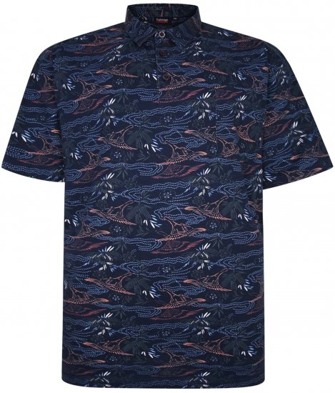 Espionage P177 All Over Print Polo Navy - Polo majice - Moške Polo Majice za Močnejše Postave