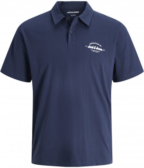 Jack & Jones Brandon Short Sleeve Polo Navy - Polo majice - Moške Polo Majice za Močnejše Postave