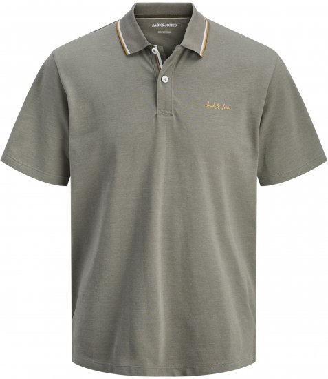 Jack & Jones Blaze Short Sleeve Polo Grey - Polo majice - Moške Polo Majice za Močnejše Postave