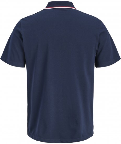 Jack & Jones Blaze Short Sleeve Polo Navy - Polo majice - Moške Polo Majice za Močnejše Postave
