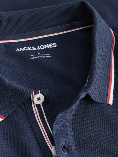 Jack & Jones Blaze Short Sleeve Polo Navy - Polo majice - Moške Polo Majice za Močnejše Postave