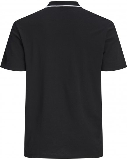 Jack & Jones Blaze Short Sleeve Polo Black - Polo majice - Moške Polo Majice za Močnejše Postave