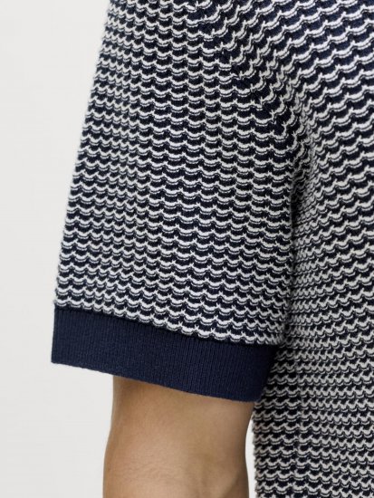 Jack & Jones Blukingsley Knitted Short Sleeve Polo Navy - Srajce - Moške srajce za Močnejše Postave