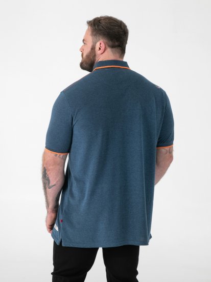 D555 Harvey Pique with Jacquard Collar & Cuffs Polo Teal - Polo majice - Moške Polo Majice za Močnejše Postave