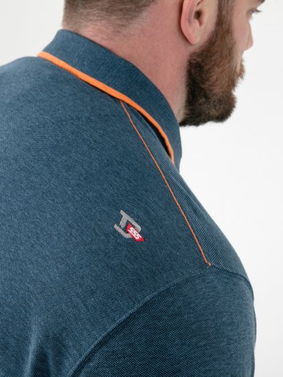 D555 Harvey Pique with Jacquard Collar & Cuffs Polo Teal - Polo majice - Moške Polo Majice za Močnejše Postave