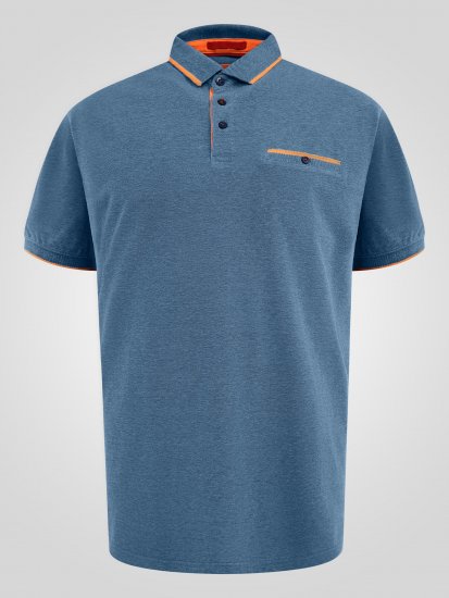 D555 Harvey Pique with Jacquard Collar & Cuffs Polo Teal - Polo majice - Moške Polo Majice za Močnejše Postave