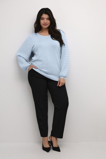Kaffe Curve Lini Knit Pulover Celestial Blue - Puloverji & jopice - 
