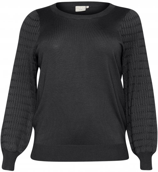 Kaffe Curve Lini Knit Pulover Črna Oyster - Puloverji & jopice - 