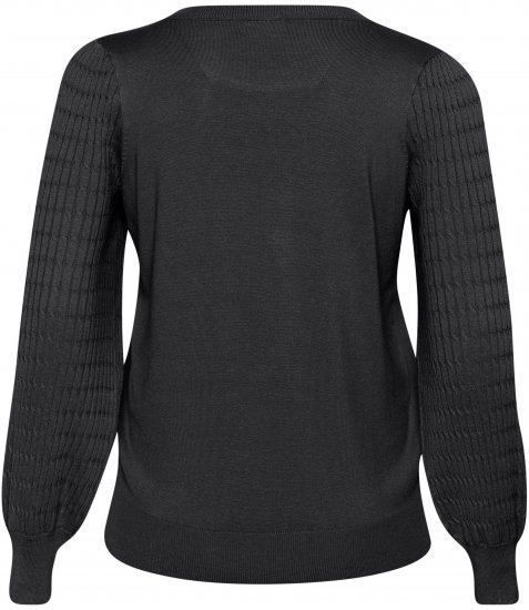 Kaffe Curve Lini Knit Pulover Črna Oyster - Puloverji & jopice - 
