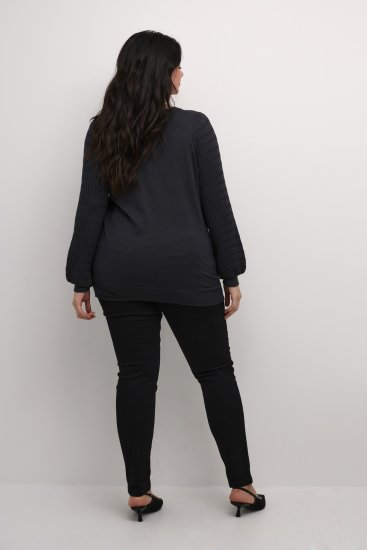 Kaffe Curve Lini Knit Pulover Črna Oyster - Puloverji & jopice - 