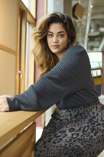 Kaffe Curve Lini Knit Pulover Črna Oyster - Puloverji & jopice - 