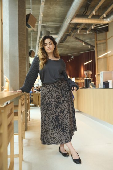 Kaffe Curve Lini Knit Pulover Črna Oyster - Puloverji & jopice - 