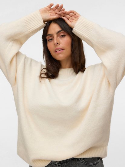 Vero Moda Boom Long Sleeve Pullover Birch - Pleten puloverji - 