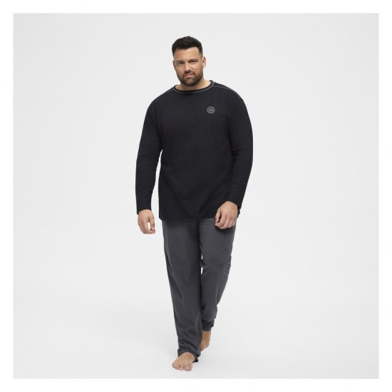 North Latitude Pyjama Pants Dark Grey Charcole - Pižame/Oblačila za spanje - Moške Pižame za močnejše postave