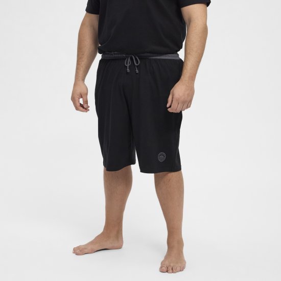 North Latitude Pyjama Shorts Black - Pižame/Oblačila za spanje - Moške Pižame za močnejše postave