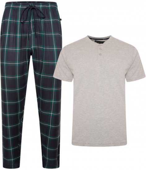 Kam Jeans 896 Lounge Pants and T-Shirt Set Navy/Grey - Pižame/Oblačila za spanje - Moške Pižame za močnejše postave
