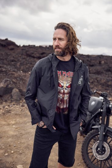 JP1880 Iron Maiden Rain Jacket Black - Športna & zunanja oblačila - Moška Športna Oblačila za Močnejše postave