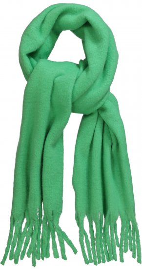 Ulla Popken Trendy Boucle Yarn Fringe Knit Scarf Green - Modni dodatki - 