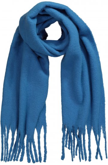 Ulla Popken Trendy Boucle Yarn Fringe Knit Scarf Teal Blue - Modni dodatki - 