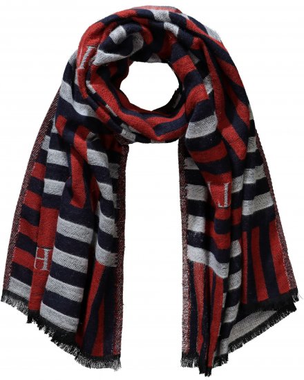Ulla Popken Be Happy Statement Print Scarf Navy - Modni dodatki - 