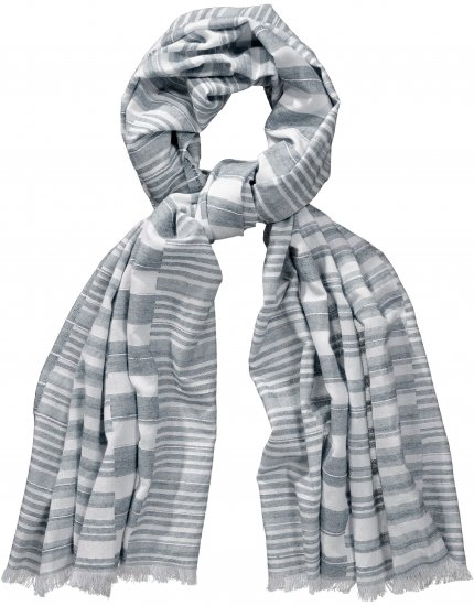 Ulla Popken Striped Statement Scarf Grey - Modni dodatki - 
