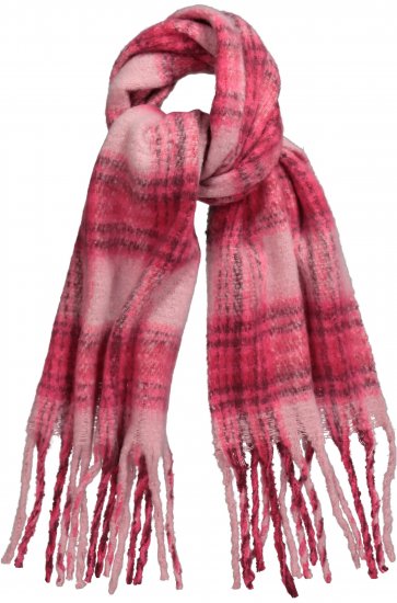 Ulla Popken Plaid Long Fringe Scarf Aubergine - Modni dodatki - 
