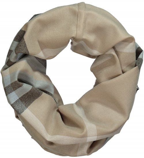 Ulla Popken Plaid Infinity Scarf Brown - Modni dodatki - 